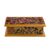 Reverse-painted glass decorative box, 'Gold Celebration' - Wood and Glass Reverse-Painted Floral Mini Chest (image 2c) thumbail
