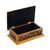 Reverse-painted glass decorative box, 'Gold Celebration' - Wood and Glass Reverse-Painted Floral Mini Chest (image 2e) thumbail