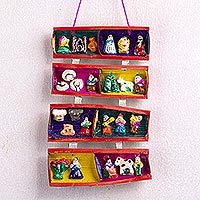 Reed mini wall retablo, 'Andes Lifestyle' - Handcrafted Mini Retablo Wall Hanging from Peru