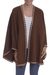 Alpaca blend ruana, 'Cozy Holiday in Chestnut' - Brown Alpaca Blend Ruana from Peru thumbail