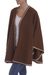 Alpaca blend ruana, 'Cozy Holiday in Chestnut' - Brown Alpaca Blend Ruana from Peru (image 2b) thumbail