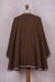 Alpaca blend ruana, 'Cozy Holiday in Chestnut' - Brown Alpaca Blend Ruana from Peru (image 2f) thumbail