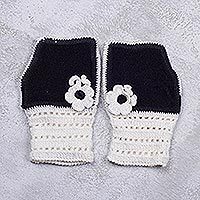 Alpaca blend fingerless mitts,