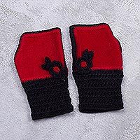 Alpaca blend fingerless mitts,