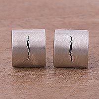 Sterling silver button earrings,