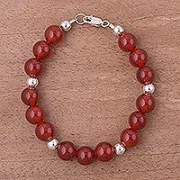 Carnelian beaded bracelet,