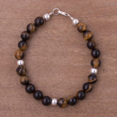 Tigers eye beaded bracelet, Radiant Orbs