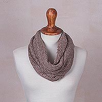Baby alpaca blend infinity scarf,