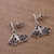 Sterling silver filigree dangle earrings, 'Dark Butterfly Wings' - Sterling Silver Filigree Dangle Earrings from Peru (image 2b) thumbail