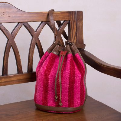 Wool bucket bag, Striped Happiness
