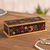 Reverse-painted glass decorative box, 'Floral Life' - Handcrafted Reverse-Painted Glass Decorative Box from Peru thumbail