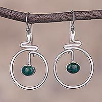 Chrysocolla dangle earrings,