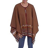 100% baby alpaca ruana,