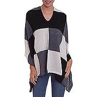 100% baby alpaca poncho,