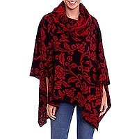 100% baby alpaca poncho,