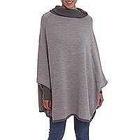 100% baby alpaca poncho,