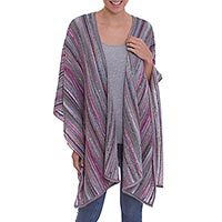 100% Alpaca knit ruana,