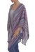 100% Alpaca knit ruana, 'Spun Candy' - Striped Multi-Color Pink and Grey 100% Alpaca Ruana (image 2b) thumbail
