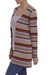 100% alpaca cardigan, 'Pattern Cornucopia' - Multi-Color Patterned Striped 100% Alpaca Knit Cardigan (image 2b) thumbail