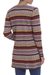 100% alpaca cardigan, 'Pattern Cornucopia' - Multi-Color Patterned Striped 100% Alpaca Knit Cardigan (image 2c) thumbail