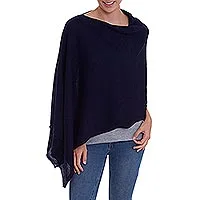 100% baby alpaca poncho,