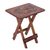 Wood and leather folding accent table, 'Royal Birds' - Handcrafted Wood and Leather Folding Table from Peru (image 2a) thumbail