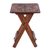 Wood and leather folding accent table, 'Royal Birds' - Handcrafted Wood and Leather Folding Table from Peru (image 2c) thumbail