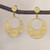 Gold plated sterling silver filigree dangle earrings, 'Golden Dreamy Crescents' - Gold Plated Silver Filigree Crescent Earrings from Peru thumbail