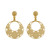 Gold plated sterling silver filigree dangle earrings, 'Golden Dreamy Crescents' - Gold Plated Silver Filigree Crescent Earrings from Peru (image 2a) thumbail