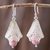 Rhodonite filigree dangle earrings, 'Pink Bells' - Rhodonite and Silver Filigree Dangle Earrings from Peru thumbail
