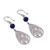Sodalite filigree dangle earrings, 'Windy Elegance' - Sodalite and Silver Filigree Dangle Earrings from Peru (image 2c) thumbail