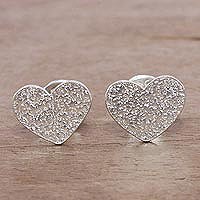 Sterling silver stud earrings,
