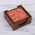 Reverse-painted glass coasters, 'Orange Bouquet' (set of 6) - Floral Reverse-Painted Glass Coasters (Set of 6) from Peru thumbail