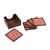 Reverse-painted glass coasters, 'Orange Bouquet' (set of 6) - Floral Reverse-Painted Glass Coasters (Set of 6) from Peru (image 2e) thumbail