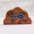 Reverse painted glass napkin holder, 'Majestic Orchid' - Reverse Painted Glass Napkin Holder in Brown from Peru (image 2b) thumbail