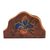 Reverse painted glass napkin holder, 'Majestic Orchid' - Reverse Painted Glass Napkin Holder in Brown from Peru (image 2d) thumbail