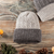 Reversible 100% alpaca hat, 'Warm and Toasty' - Light and Dark Grey Reversible 100% Alpaca Hat from Peru (image 2) thumbail