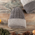 Reversible 100% alpaca hat, 'Warm and Toasty' - Light and Dark Grey Reversible 100% Alpaca Hat from Peru (image 2b) thumbail