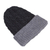 Reversible 100% alpaca hat, 'Warm and Toasty' - Light and Dark Grey Reversible 100% Alpaca Hat from Peru (image 2f) thumbail
