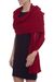 100% baby alpaca shawl, 'Lady in Red' - Peruvian 100% Baby Alpaca Knit Shawl in Crimson Red thumbail