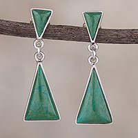 Chrysocolla dangle earrings,