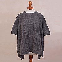 Alpaca blend poncho,
