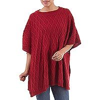 Alpaca blend poncho,