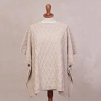 Alpaca blend poncho,