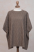 Alpaca blend poncho, 'Andean Romance in Taupe' - Peruvian Taupe Alpaca Blend Poncho with Rhombus Design (image 2d) thumbail