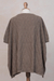 Alpaca blend poncho, 'Andean Romance in Taupe' - Peruvian Taupe Alpaca Blend Poncho with Rhombus Design (image 2f) thumbail
