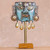 Copper and bronze mask, 'Reverent' - Oxidized Copper Decorative Funeral Mask Statuette thumbail