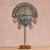 Copper and bronze statuette, 'Tumi with Birds' - Oxidized Copper Decorative Tumi Statuette thumbail