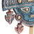 Copper and bronze statuette, 'Tumi with Birds' - Oxidized Copper Decorative Tumi Statuette (image 2d) thumbail