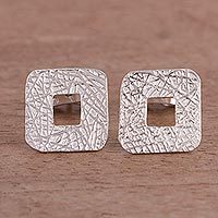 Sterling silver stud earrings,